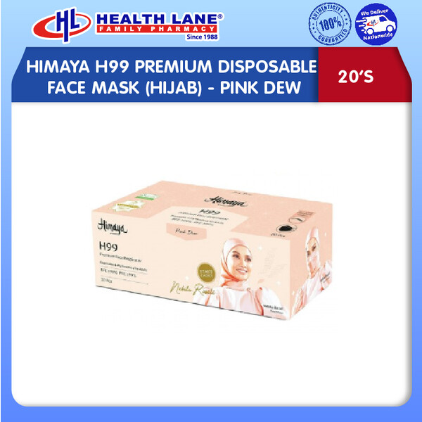 HIMAYA H99 PREMIUM  MASK MUKA 20'S (HIJAB)- PINK DEW